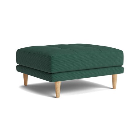 Cali Puf Ontario Grøn 81x71x40cm - Funktionel siddeplads / hvileplads - Med lyse eller mørke bøgetræsben - Afslappende farver til hjemmet