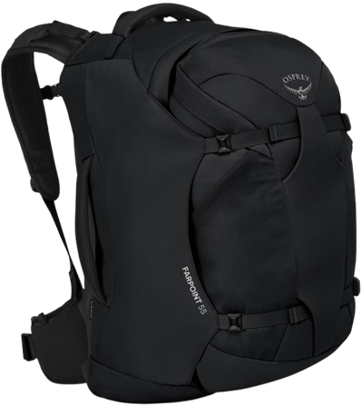 Osprey Farpoint 55 matkailurinkka, musta - Vaellusreput