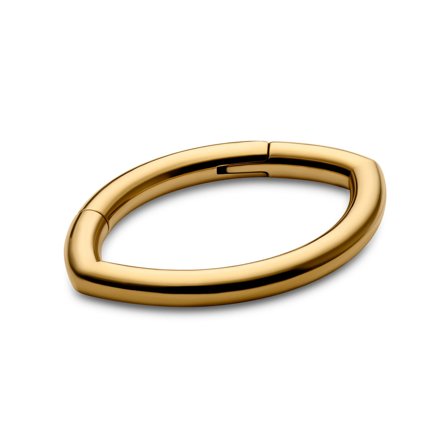 10 mm Gold-Tone Surgical Steel Oval Piercing Ring for Men - Piercing jewellery