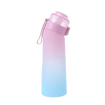Smaksatt Vattenflaska med 7 Doftkapslar Luft Vattenflaska Matt Svart 650ml Luft Startpaket Vattenflaska för Camping Sport Gradient Rosa Gradient