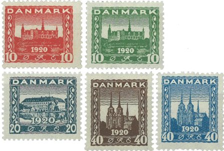 Danmark 1920-1921 - AFA 112-116 - Postfrisk