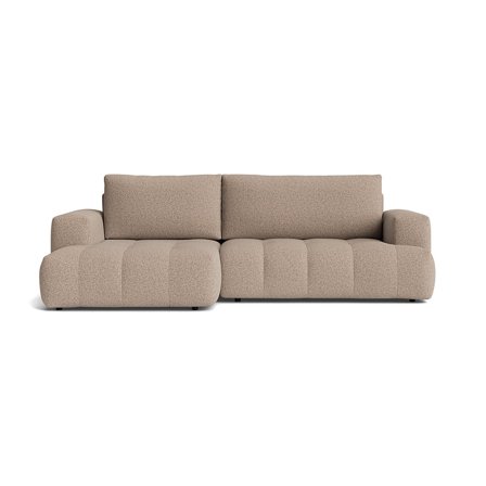 Dune Chaiselongue-Schlafsofa, links, Puente Greige, modernes Design mit Steppung, komfortable Polsterung, Schlaffunktion, 89cm Gesamthöhe.
