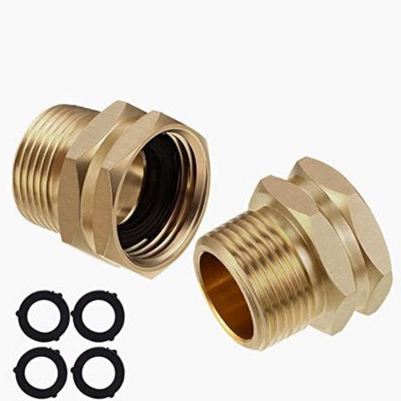 2 pakker 3/4" GHT hun gevind til 3/4" NPT han gevind connector