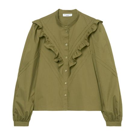 Marc O'Polo Frilled Blus grön, Dam, Dam, Storlek: XS