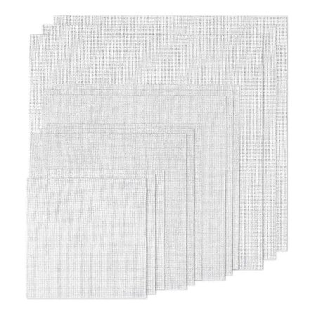 12 st Aida-väv 14 Count, 4 storlekar Vit tyg för hantverksbroderi, Reservväv för broderinybörjare, Handarbete