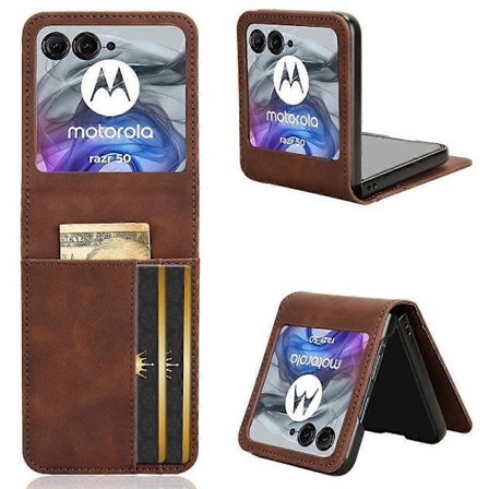 Motorola Razr 50 5G Razr 2024 5G -kotelo, irrotettava muotoilu, korttipaikka, nahka+PC-puhelinkotelo