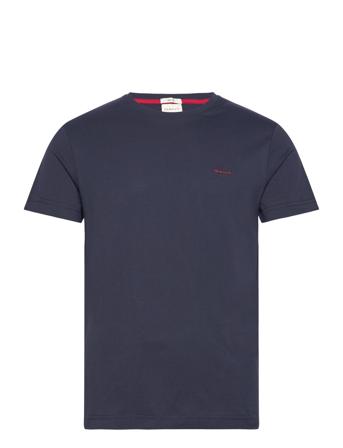 Contrast Logo Ss T-Shirt GANT Blue