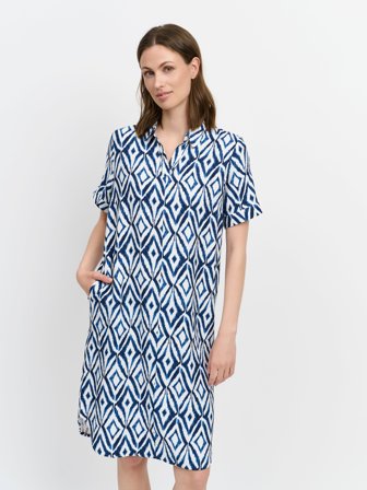 BRANDTEX - Kjole - Navy Mix - Mønstret