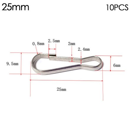 10 st Metallspännen Dockväska Kedja 25MM