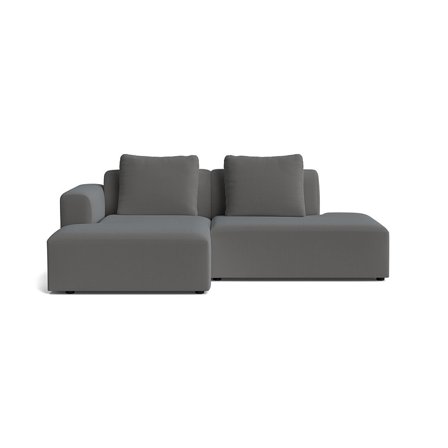 Como kleines Chaiselongue-Sofa, links | open end, Lisboa Anthrazit, schlichtes elegantes Design, hochwertiger Komfort, offenes Ende, 83cm