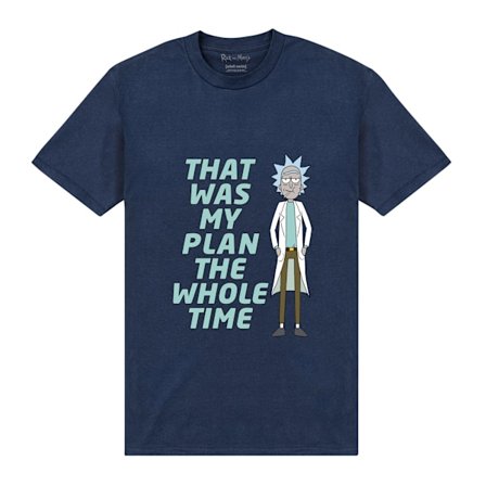 Rick And Morty Unisex Vuxen Min Plan T-Shirt M Marinblå