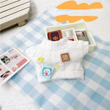 Dukkegensere Strikket Kåpe HVIT