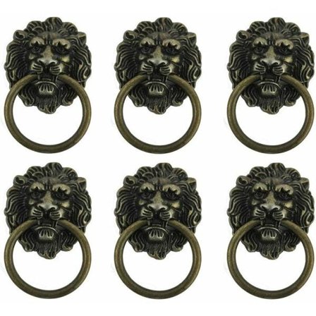 6 stk Møbelknopper, Antikke Løve Møbler, Retro Knapper til Møbelhåndtag, Komfortabel og Økonomisk