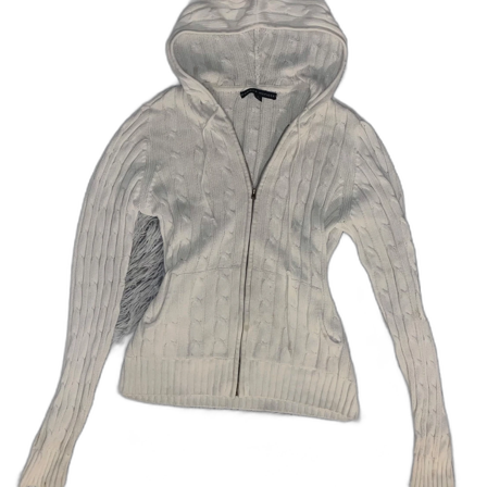 Vit stickad hoodie från Tommy Hilfiger