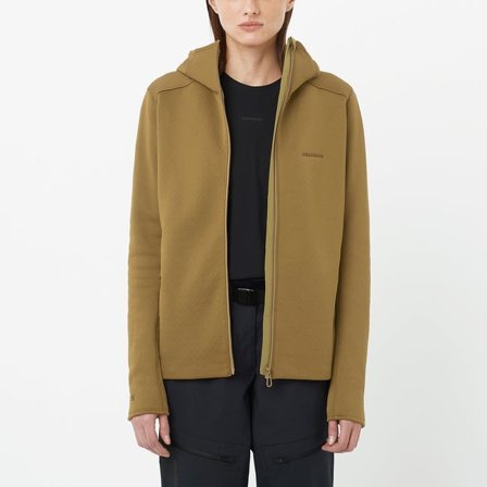 Salomon - Midlayer-Kapuzenjacke Damen Outline Warm - Brilliant Olive