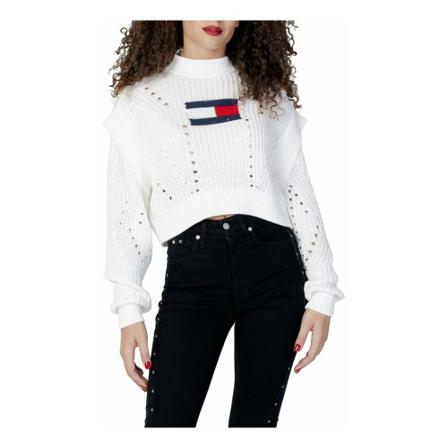 Tommy Jeans Round-neck Strik Hvid, Dame