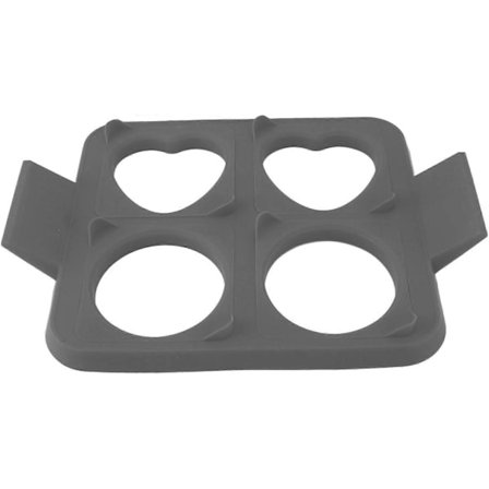 Munakasmuotti Silikoni Munakasmuotti 4-in-1 Paistettu Munamuotti Keittiön Ruoanlaittoon Irrotettava Korkean Lämpötilan Kestävyys Harmaa