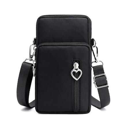 19 cm matkapuhelinlaukku lompakko crossbody-laukku muoti urheilukassi olkalaukut rannelaukku puhelimen kotelo naisille miehille lahjat Black