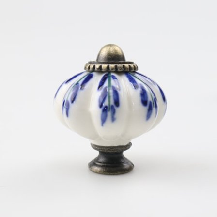 10-pakning keramiske dørhåndtak, vintage stil, shabby chic stil, kongeblå