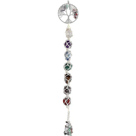7 Chakra Veggpynt Healing Krystaller Livets Tre Steiner
