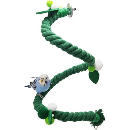 Fågelpinne stativ för bur, papegoja grön rep pinne, fågelbur tugga bungee leksak för parakiter nymfkakaduor conures lovebirds finkar undulater, 