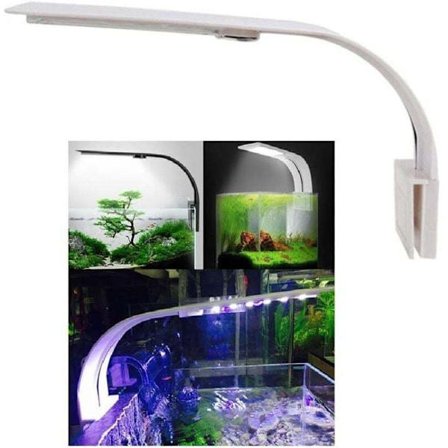 Akvariumlampe LED Hvit og Blå Nano Clip-on Belysning for Fisk Planter 23-50 cm..DEBUNS[HK]