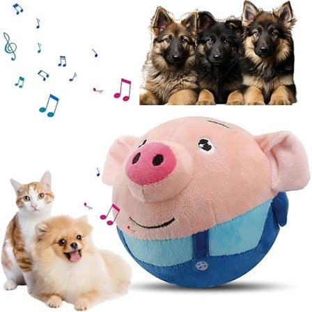 Active Wiggling Plush Pet Toy, Talking Wiggling Pet Bouncing Ball for Dogs Shake Bounce Toys