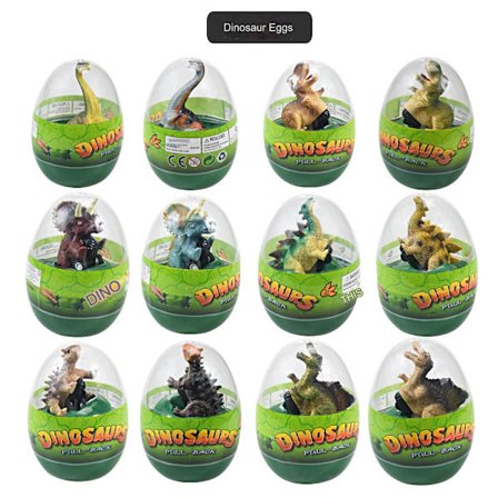 12 stk. kæmpe påskeæg med dinosaur pull back bil forsamlet påskeæg dinosaur køretøj interiør legetøj til børn småbørn drenge piger påskeæg