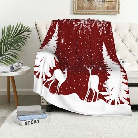 Tryckt filt, mjuk och bekväm, fluffig och varm, fleeceflanell, lämplig som vuxenpresent året runt, 130x160cm