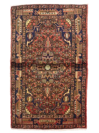 Hand Knotted Persian Hamadan Rug 105X163 Brown/Black