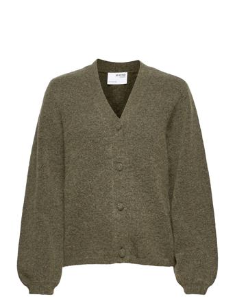 Slfsif Kaya Ls Knit Cardigan Green Selected Femme