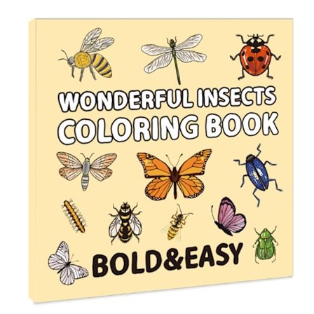 En målarbok för vuxna och tonåringar med supersöta bilder och enkla och avkopplande mönster, insekt