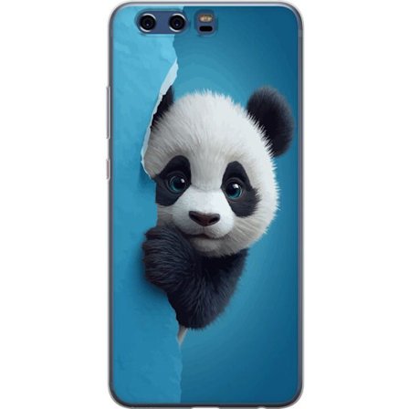 Kompatibel Mobilcover til Huawei Huawei P10 Sød panda, der kigger gennem papir i en blød 3D-illustration