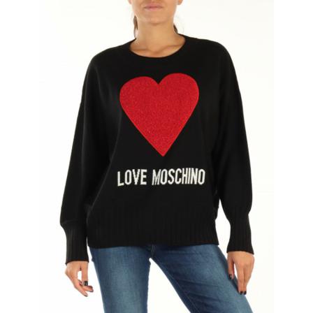 Love Moschino, Sweatshirts Zwart, Dames, Maat:XS