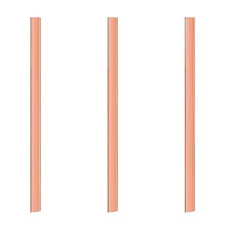 3x 99,6% T2 Purppura Kupari Cu Lattatanko Levy 3mm X 15mm X 250mm Metalliliuska