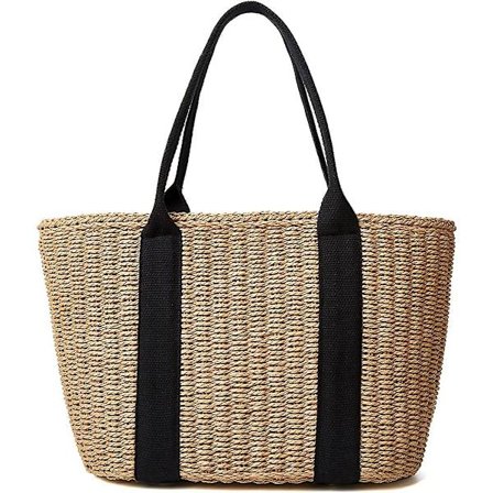 Kvinners stråvesker sommer strand stor tote bag håndlaget vevd skulder crossbody håndveske
