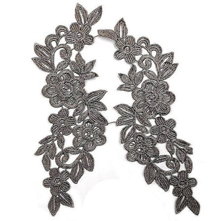 1 par kjoledekoration udhulet sy motiv DIY patches blomst broderet blondeapplikation trim