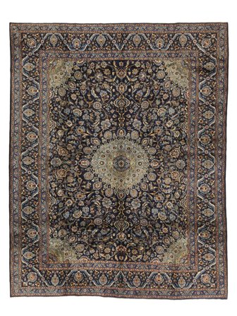 Hand Knotted Kashmar Fine Rug 305X381 Wool Black/Brown Large