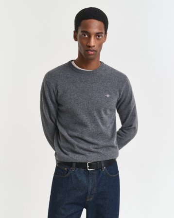 GANT Herren Superfine Lambswool Rundhalspullover (S)