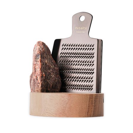 Rivsalt Walnut sæt med rivejern, saltsten og holder i valnød | KitchenOne