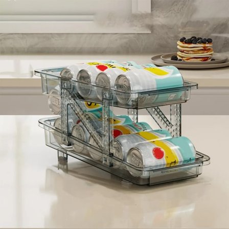 Kjøleskap Oppbevaringsboks, Boksdispenser, Kjøleskap Drikkeoppbevaringsboks, Boksstativ, Kjøleskap Oppbevaringsflaske (Blå)