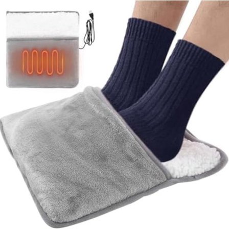 Elektrisk fotteppe - Elektrisk fotvarmer - Grå