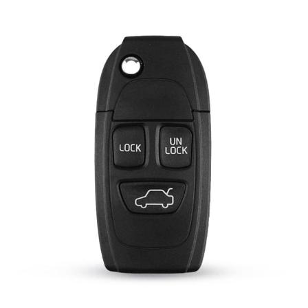 3 Knappar Ersätter Fjärrnyckelskal Volvo Xc, V, S Svart One Size