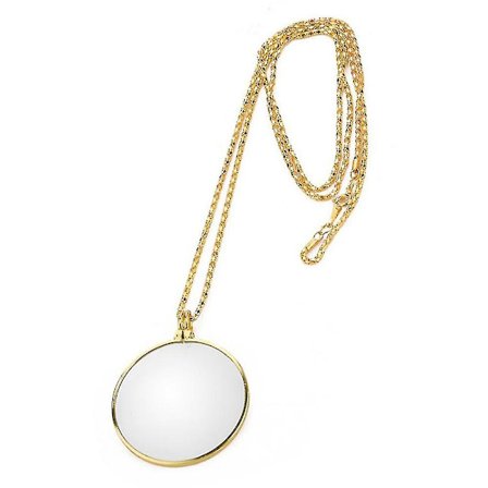 Bærbar forstørrelsesglass med kjede i sinklegering, leselup, halskjede