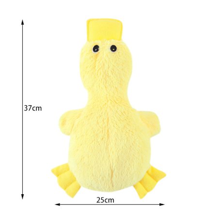 Best Pet Supplies Knastrande Hundleksak för Små, Söta Ankor Utan Fyllning med Mjuk Pip, Plysch Leksak Utan Kladd att Tugga och Leka Med - Gul