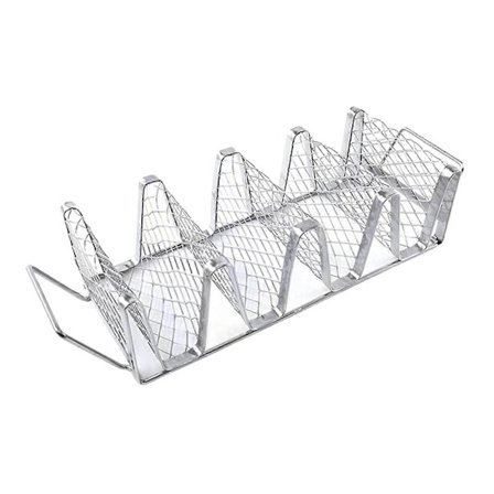 Tacoholder i rustfrit stål, tacoskålholder, stativ til ovnbagning, rustfri taricka, holder 4 tacos, gitter til sprøde skaller