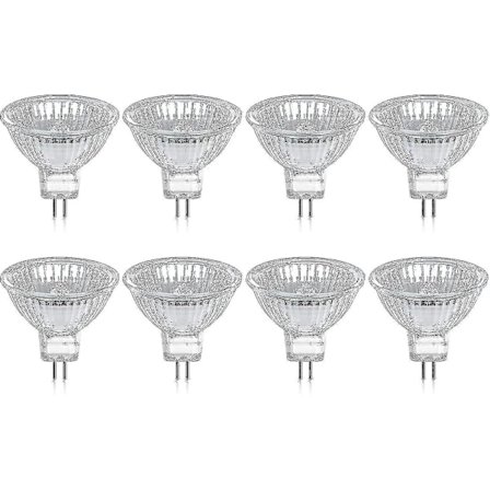 8 stk. GU5.3 MR16 Halogenpærer 35W 12V Dimbar Varmhvit 2800K 400lm