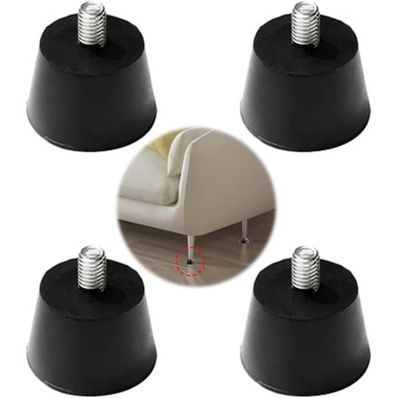 Kappaleet M8×38mm Ruuvattavat kumijalat, liukumattomat ja kulutusta kestävät, säädettävä kumityyny, pöydille, tuoleille, sohville, kaapeille (M8)