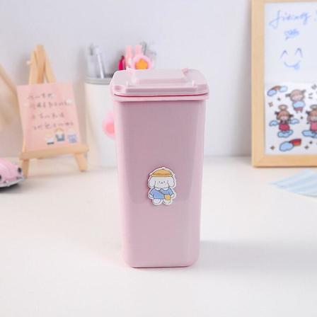 2 stk. Skrivebordspapirkurv Mini Plastik Penholder Sød Køkkenpapirkurv Kontor Pen Organizer Assorteret Farve Assorted Color 15.5x10cm