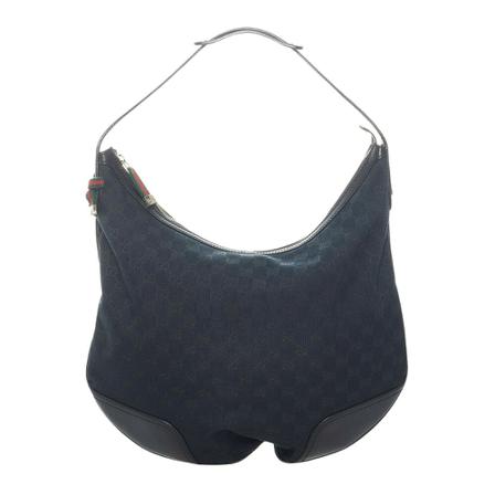 Gucci Vintage, Pre-owned GG Canvas Web Princy Hobo Bag Zwart, Dames, Maat:ONE Size